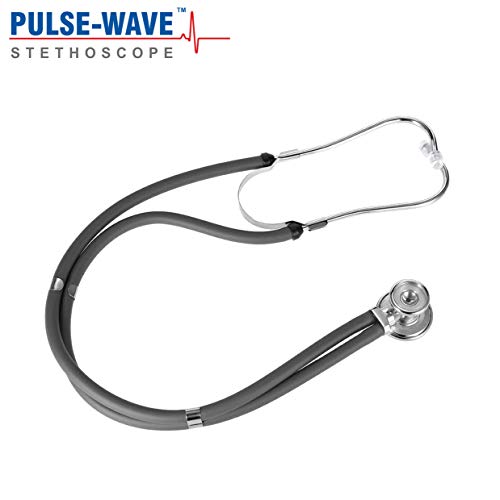 Image of Pulse-Wave Rappaport stethoscope Dual Head Latex Free Dual Tube Stethoscope Dual Head Stethoscope Rappaport stethoscope. (Black) (Grey)