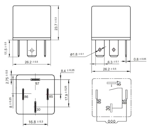 Relé V4-1A-12V-40A de alta capacidad con base de 4 pines aislante 3