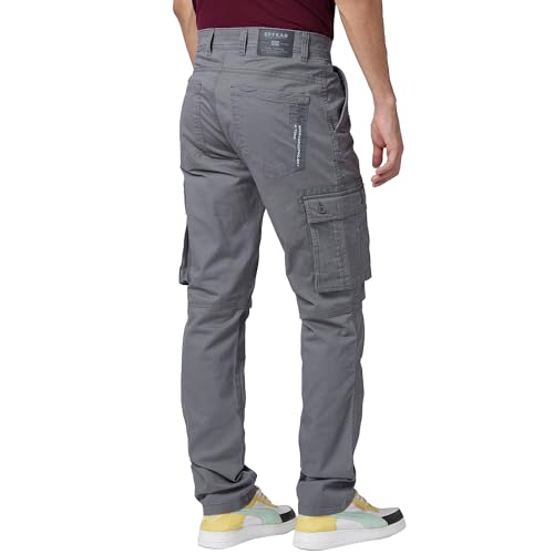 Image of Spykar Mid Rise Regular Fit Trousers for Men