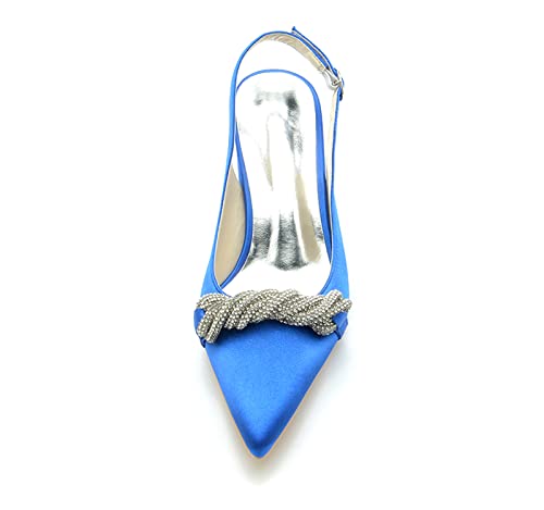 Womens Slingback Low Block Heel Pointed Toe Pump Closed Pointed Toe Heels Strappy Block Chunky Heel Office Bridal Pumps Shoe3