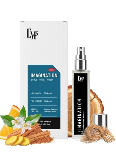 Image of EM5 Imagination Perfume for Men | Citrus Amber Fresh Spricy Fragrance | Eau de Parfum Spray | Luxury Gift for Him | 15 ml