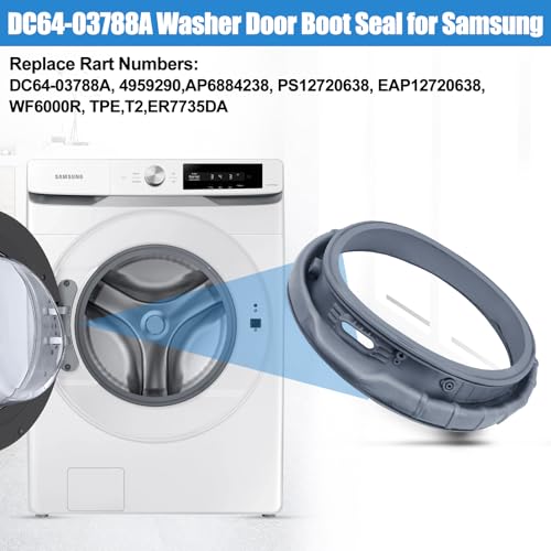 Upgraded DC64-03788A WF45T6000AW/A5 WF45R6300AV/US Washer Door Boot Seal Compatible with Samsung Front Loader Door Seal Door Diaphragm WF45R6300AW WF45R6100AC WF45B6300AW WF45T6200AW WF45R6100AWGasket by ALVAR - Used condition - Image 5
