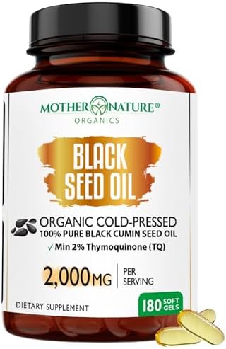 Mother Nature - Organic Black Seed Oil Capsules, 3 Month Supply, ...