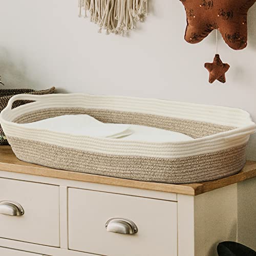 ABSKY Baby Changing Basket, Baby Changing Station with Thick Foam Pad and Removable Mattress Cover, Moses Basket - Waterproof Diaper Pad and Storage Bag - Changing Table Topper for Dresser, Nursery ABSKY Baby Changing Basket, Baby Changing Station with Thick Foam Pad and Removable Mattress Cover, Moses Basket - Waterproof Diaper Pad and Storage Bag - Changing Table Topper for Dresser, Nursery
