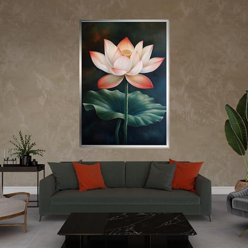 Décoration zen contre le stress : grande toile fleur de lotus - 2