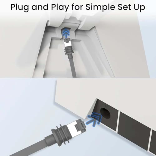 Elfcam - 30m/98,4ft Chat 6A Câble Ethernet plat pour Starlink Gen 3 & Mini – 10Gbps Haute vitesse RJ45 LAN Câble, IP68 Design étanche et flexible 9.2x3.2mm pour l'installation de murs ou de conduits à l'intérieur/à l'extérieur