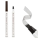 Boobeen Eyebrow Tattoo Pen - Microblading Waterproof Liquid Eyebrow Pencil with Tilted Four-pronged Pen Head Design - Creates Natural Looking Brows Effortlessly and Stays on All Day
