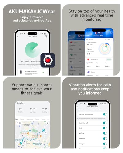 Health Fitness Tracker, Wearable Activity Step Tracker for Men Women, All-Day Sleep/Heart Rate/ SpO2/ Stress/Blood Pressure Monitor, IP68 Multiple Sports Modes Watch, Free App for Android iPhone