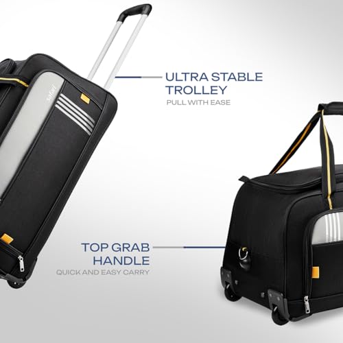 Image of Safari Imperia Trolley 3 Years Warranty Duffle Bag (58 Cm, Black) (IMPERIA58RLBLK)