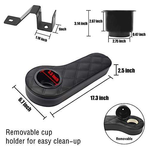 NOKINS Golf Cart Rear Armrest with Cup Holder, Diamond, Black by NOKINS - Used condition - Image 5