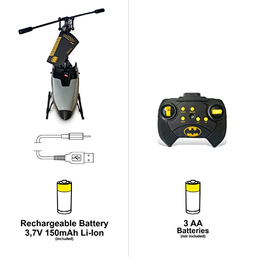 Mondo Motors - Batman Rc Helicopter - 2X Channel - 63700, Azzurro/Nero, Unica - 3
