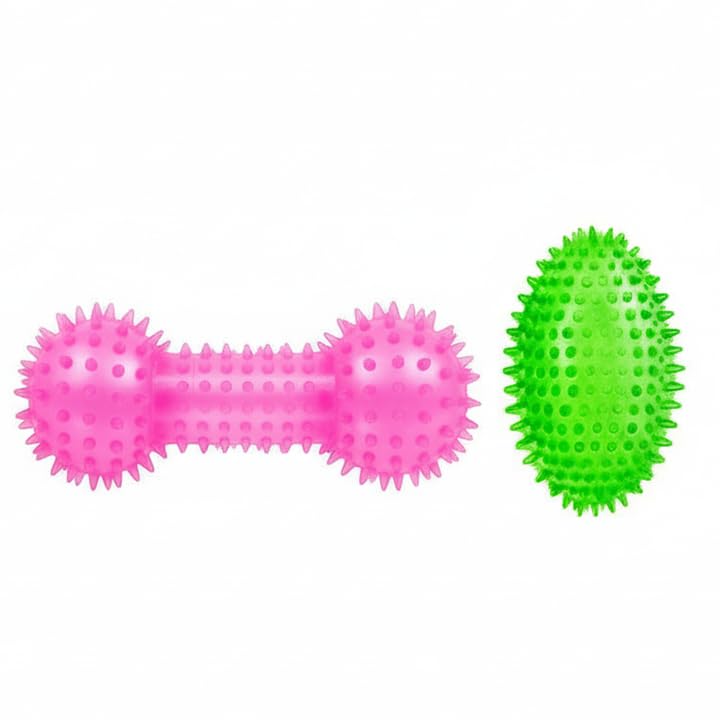 Image of Pet Squeaky Chew Toy Dumbbell for Dogs - Durable, Non-Toxic Interactive Toy for Chewing, Playing, and Teeth Cleaning-Multicolor