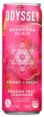 Odyssey Mushroom Elixir Dragon Fruit Lemonade Sparkling Mushroom Elixir, 12 FZ
