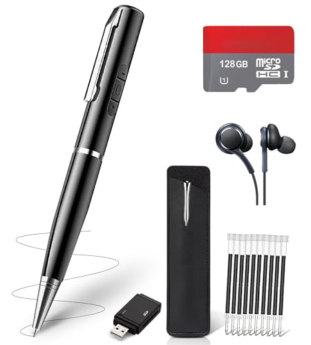 128GB AI Digital Voice Recorder - Voice Activated Audio Recorders, Voice Recording Device with Playback, Portable Taking Device with Noise Reduction, Smart Recorder for Meeting/Course/Lectures