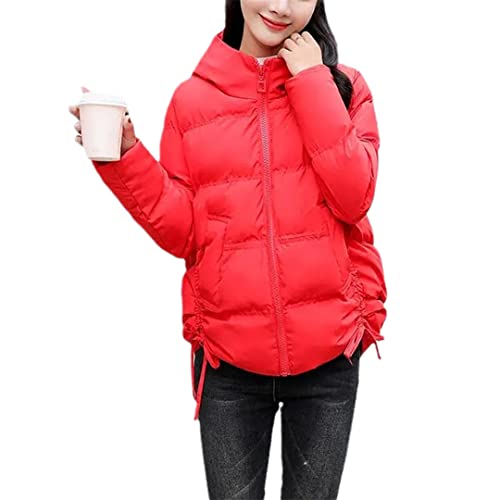 Veste d'hiver en coton rembourré | Coupe-vent femme rouge chaud et isolant