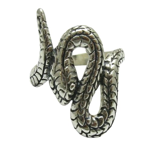 Bague serpent argent massif 925 femme anneau ajustable bijou animalier tendance