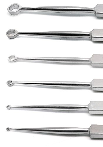 Superior Instruments FOX DERMAL CURETTES ENT 6 PCS Fox Dermal Curettes Dermatology 1Mm-6Mm Ent 6 Pcs Stainless Steel Instruments thumb #2