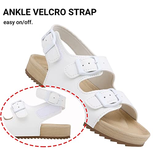 Cubufly Girls Boys Sandal Adjustable Double Buckle Casual Flat Open Toe Lightweight Summer Shoes Hook Loop Sandal For Toddler Little Big Kid thumb #2