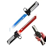 Espada retráctil iluminada, sable LED activado por movimiento con interruptor de color rojo/azul, longitud de hoja ajustable, empuñadura conectable, juguete giratorio para fiestas de cosplay (1PCS)