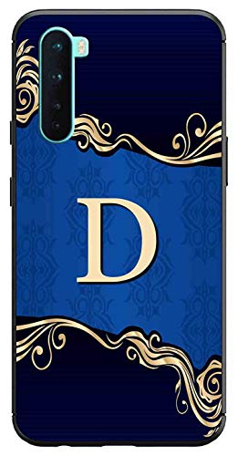 Image of Amazon Brand - Solimo Designer Blue Pattern Alphabet-D Printed Soft & Flexible Hybrid Back Case Mobile Cover for OnePlus Nord