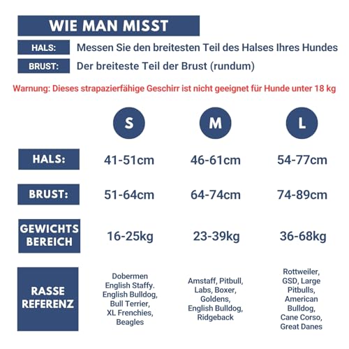 Spark Paws No Pull Hundegeschirr Grosse Hunde, Halterdesign mit Frontclip, Y Geschirr Hund, Robust und Strapazierfähig Harness für Große und Starke Rassen - 90s Retro, L