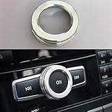 Angelguoguo Car Volume Control Button Knob Decoration Cover Sticker Fit for Mercedes Benz A Class B Class E Class GLK GLA CLA GLE ML GL (Silver A)