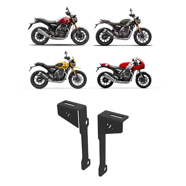 Fog Lamp Mount Compatible with Triumph Speed 400 | Scrambler 400X | Scrambler 400XC |Thruxton (Black) (Set of 1)-picture-31