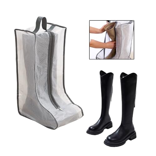 Vasemele 2 Stück Schuhtasche Reise Hohe Stiefel-Aufbewahrungstasche Stiefel-Aufbewahrungstasche Wasserfeste Staubdicht Schuhbeutel Gummistiefel Tasche Bootstasche Schuhsack Transparent Organizer