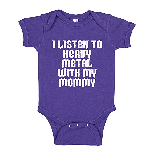 Image of I Listen to Heavy Metal with My Mommy Baby Bodysuit One Piece or Toddler Shirt Music Clothing