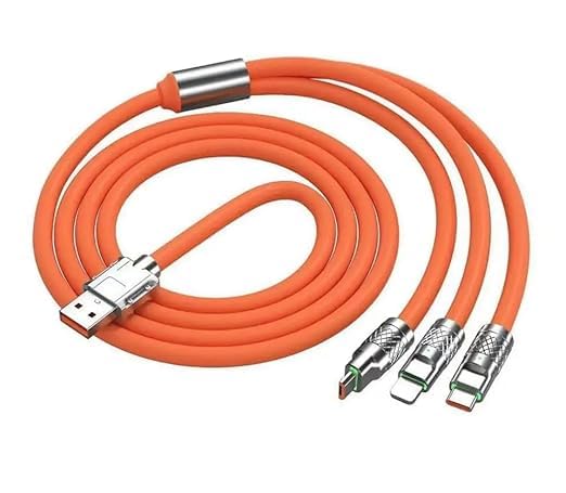 SPITEN 3 in 1 Fast Charging Data Cable, Portable Charger Cord with USB Type-C and USB Port for All Phones, Charger Type c Retractable USB Charging Cable for Home -120W (3 in 1 Cable-Orange) (B0CVL1JXC8) Amazon Price History, Amazon Price Tracker