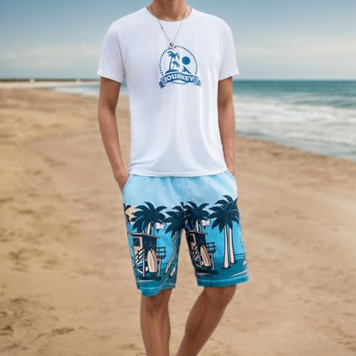 Men's Swim Trunks Quick Dry Beach Shorts Bathing Suit Elastic Waistband Summer Swimsuits