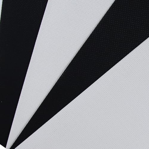 Image of KCS 4 /6 pc of 12 inch x 18 inch(30cmx45cm) 18CT Counted Cotton Aida Cloth Cross Stitch Fabric (4 pc, White+Black)