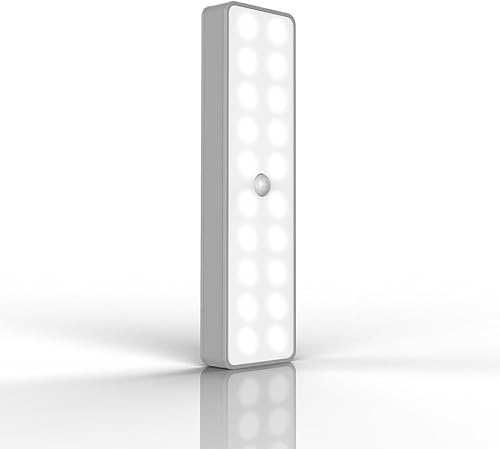 Luces para debajo del gabinete, luz LED de armario activada por movimiento, luz recargable con sensor de movimiento en interiores, luces adhesivas