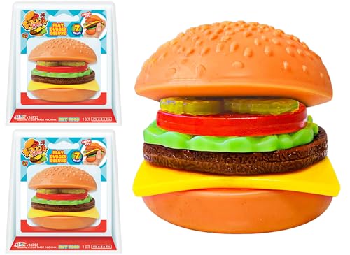 JA-RU Foodie Fusion Play Burger Deluxe Squishy Toy (2 Pack) Smushy 6723-2s