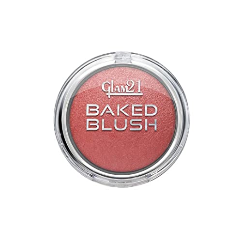 Image of Glam21 Baked Blusher | Highly Pigmented, Long Lasting | Illuminating Glow Finish | Smooth & Blendable Texture |Stays up to 8 hours | For All Skin Types | 6gm | Shade-10