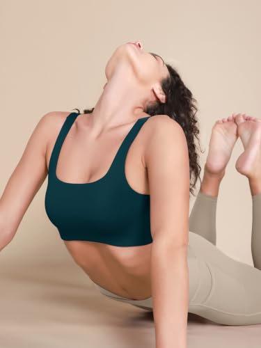 Image of ODODOS Square Neck Sports Bra for Women Wirefree Non Padded Yoga Tank Workout Crop Tops