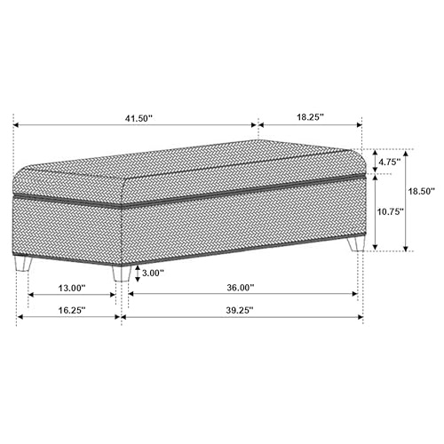 Coaster Home Furnishings - Laughton - Wood - Hand-Woven Banana Leaf Storage Trunk with Lid, Coastal Style, Bench with Spacious Storage - Bedroom - 41-Inch - Amber - 500215 - Image 3