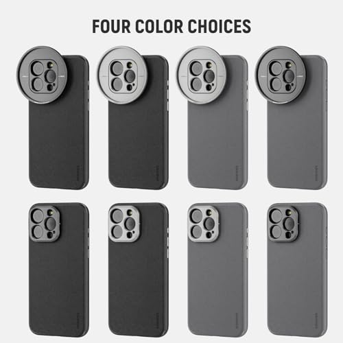 Image of Neewer Phone Case Compatible with iPhone 15 Pro Max, TPU + PC Protective Heavy Duty Case with 17mm Lens Backplate, 67mm Filter Adapter, Nonslip Faux Leather, Compatible with MagSafe, PA054 Black