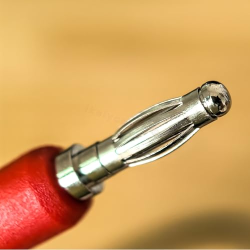Image of 4mm Stackable Banana Plug Banana Plug to Alligator Clip Test Lead Wire Cable 3.3Ft /1M Red and Black Set for Multimeter Electrical Testing(2Pcs)
