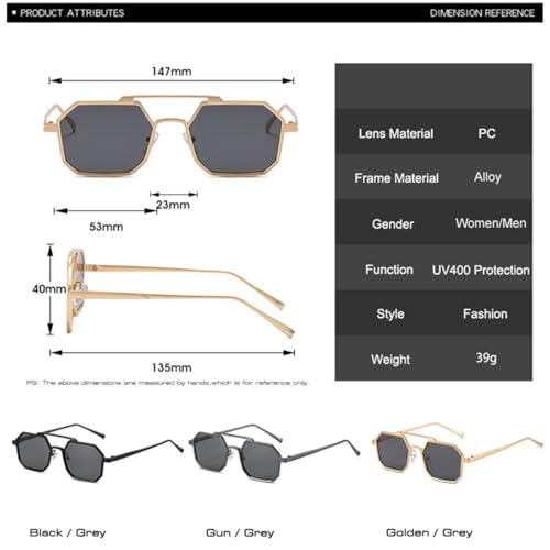 Lunettes de soleil rétro double pont anti-éblouissement UV400 pour homme et femme - 7