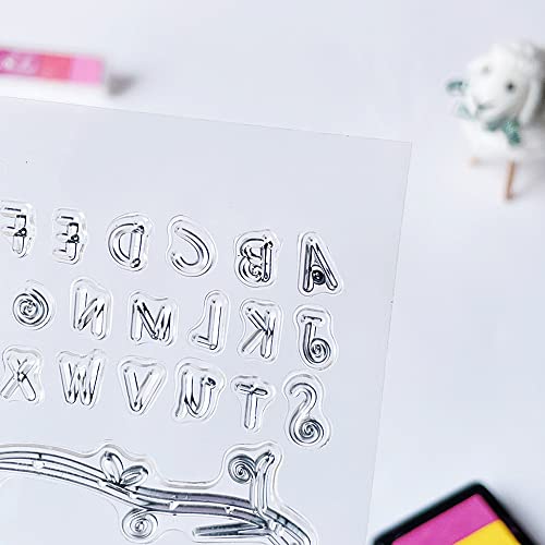 Branch 26 Alphabet Clear Stamps Arabic Numerals Pattern Transparent Seal Silicone Clear Stamps For Holiday Card Making Decoration And Diy Scrapbooking Album Diy Crafts #TOP3