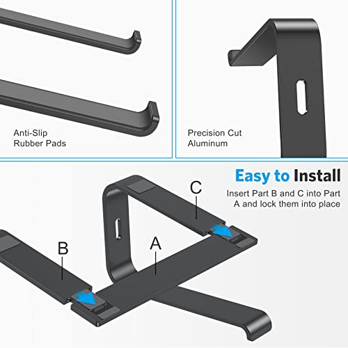 Image of OMOTON Laptop Stand, Detachable Mount for MacBook Air /Pro Dell HP Black
