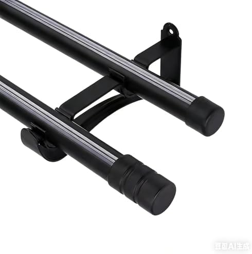 28mm Heavy Duty Double Curtain Rod, 1.6mm Thick Aluminum Alloy, 40kg Capacity, Silent Gliding Wall-Mounted Window Treatment for Living Room, Bedroom, Home Office (White, 230cm)