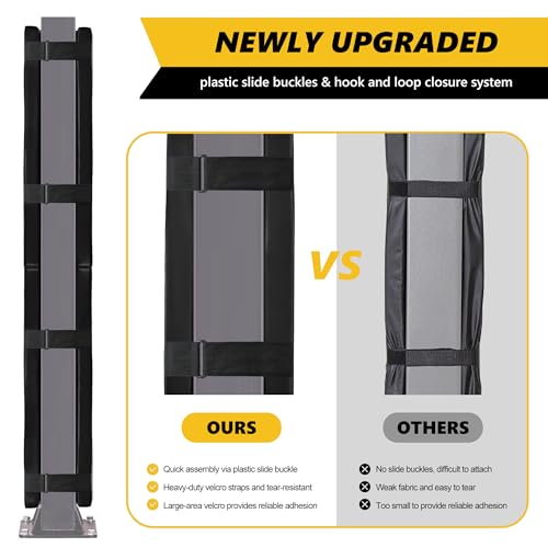 Image of 72 inch Tall Basketball Pole Pads, All-Weather Square Basketball Pole Padding Outdoor, 2 inch Thick Heavy Duty Wrap-Around Protective Pads for Fixed Height & Adjustable Basketball Hoop Poles