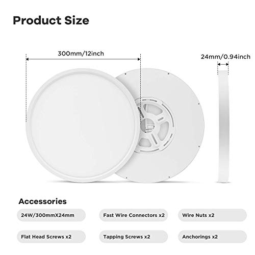 Ocioc OSK300-20W-T-WEMA5C4 12 Inch Flush Mount Ceiling Light Fixture Dimmable White thumb #3