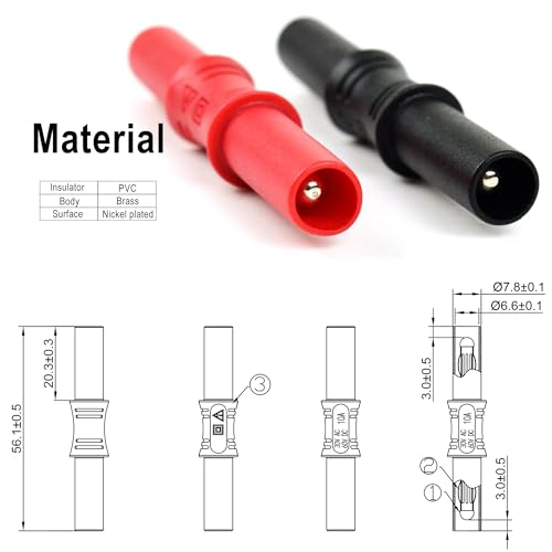 Image of ZIBOO P13 Compliant Test Lead Coupler, Test Lead Extender (ZB-P13(Male)1 Set)