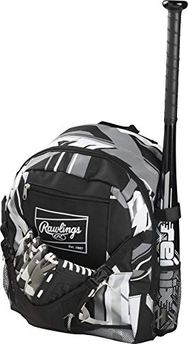 Sac à Dos Rawlings Chaos Pour Enfants – Idéal Pour Le T-Ball Et Les Jeunes Athlètes – Noir, 30 Litres, Pratique Et Robuste