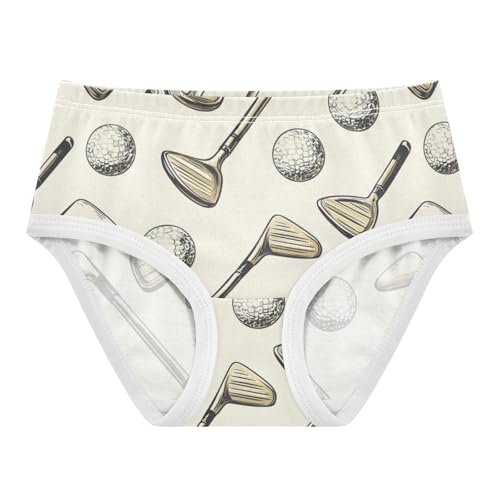 ZZKKO Golf Clubs Balls Girls Underwear Toddler Panties for Girls Comfort Brief Size 2-8T