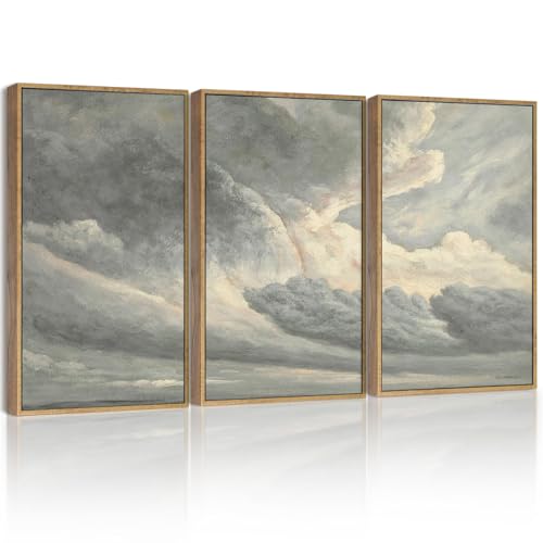 SHENIFY Vintage Framed Wall Art Clouds in the Sky Landscape