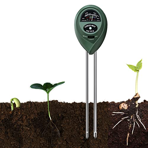 3 in 1 Boden Feuchtigkeit und PH, Lichtintensität Bodentester Kein Batterien Erforderlich, Kann unter Indoor & Outdoor Verwendet Werden
